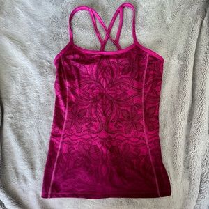 Athleta Pink Strappy Racerback Tank Size S